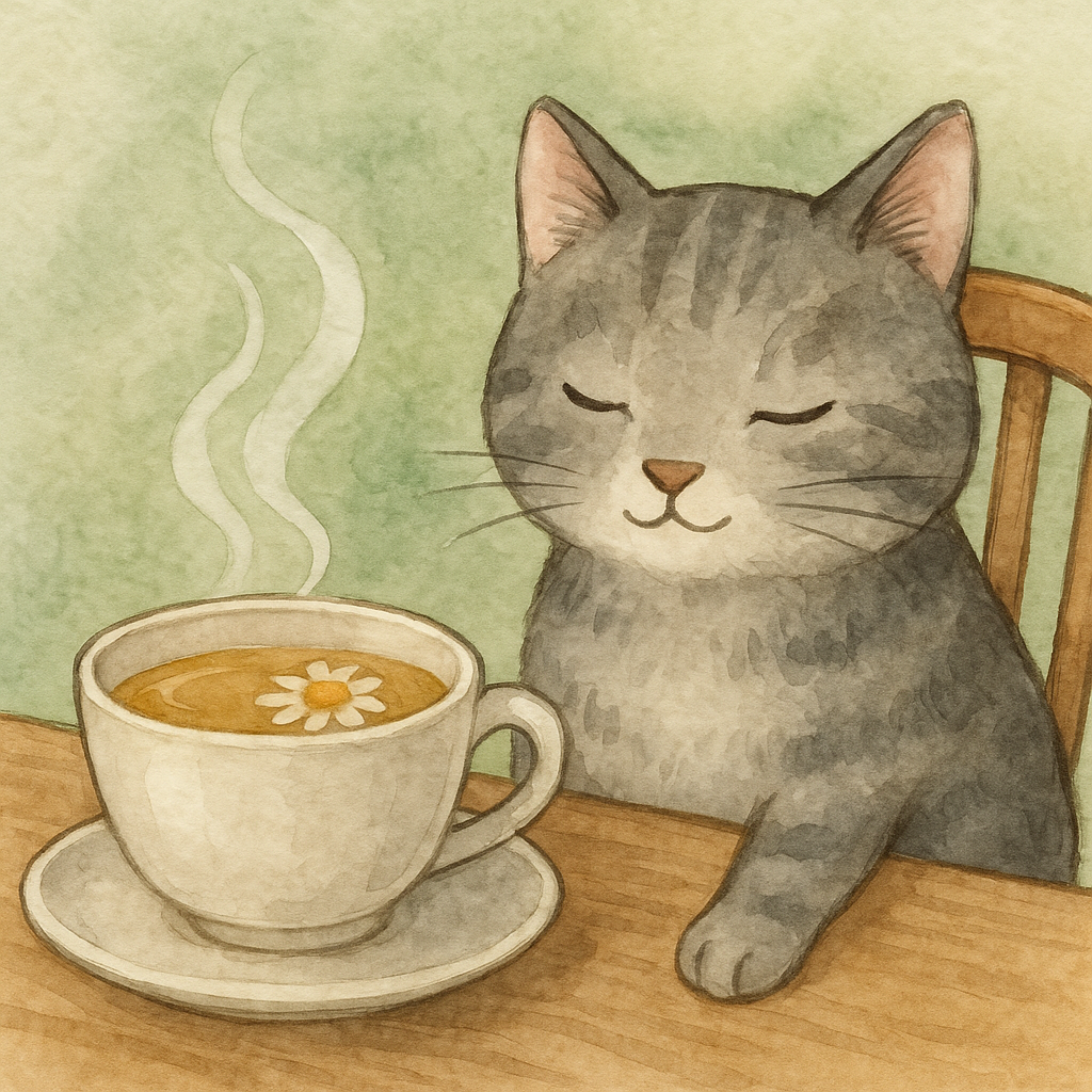 Gatito con té